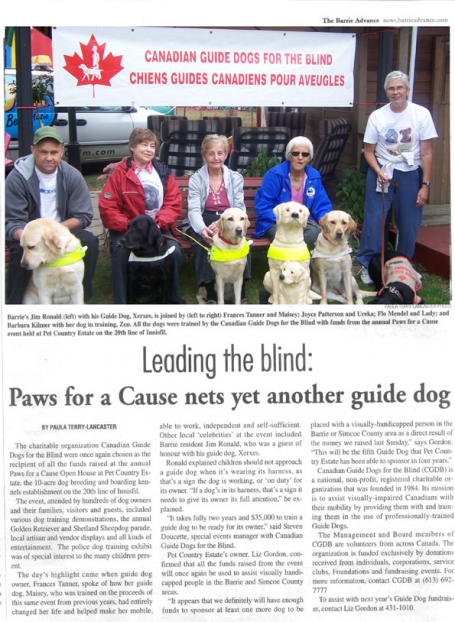 <b>Guide Dogs For The Blind &mdash; The Barrie Advance</b>