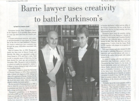 <b>Creativity & Parkinson’s — The Barrie Advance&nbsp;</b> image