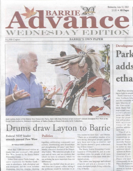 <b>Federal NDP Leader &mdash; The Barrie Advance</b>