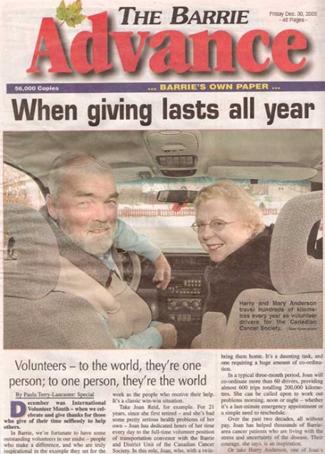 <b>Canadian Cancer Society — The Barrie Advance</b> image